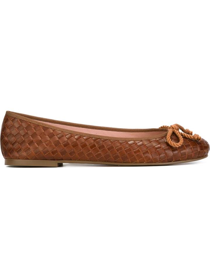 Pretty Ballerinas Woven Effect Tie Detail Ballerina Shoes