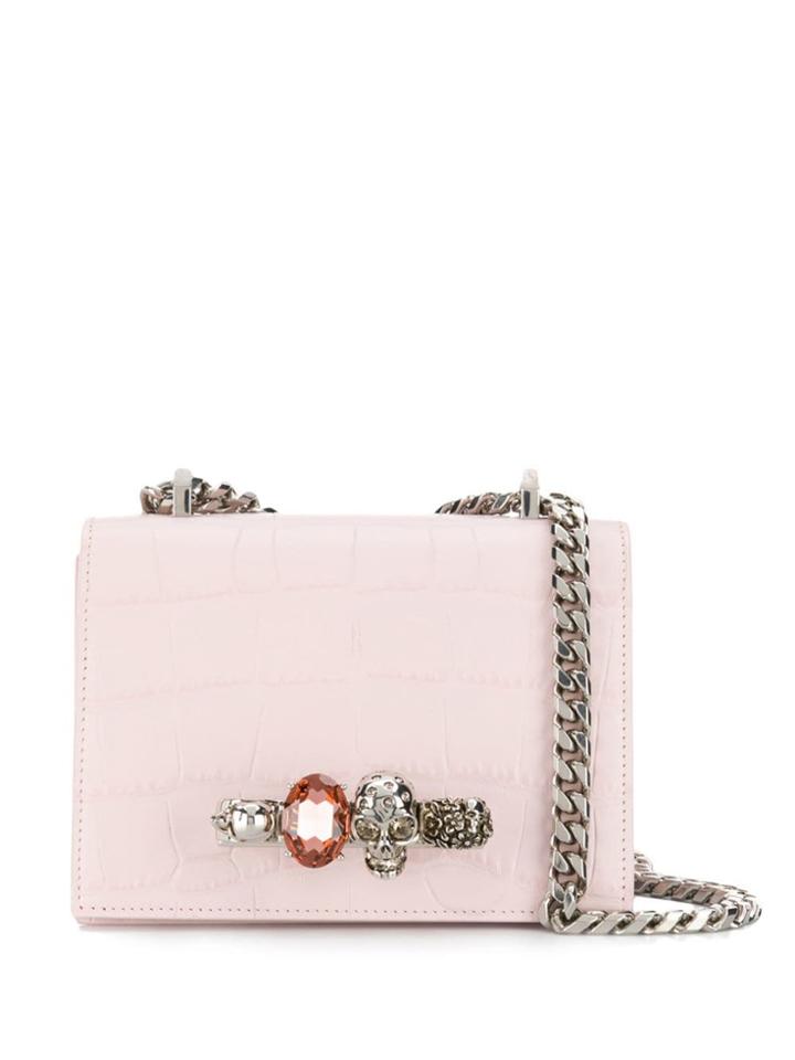 Alexander Mcqueen Jewelled Knuckle Duster Bag - Pink