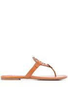 Tory Burch Logo Strappy Sandals - Brown
