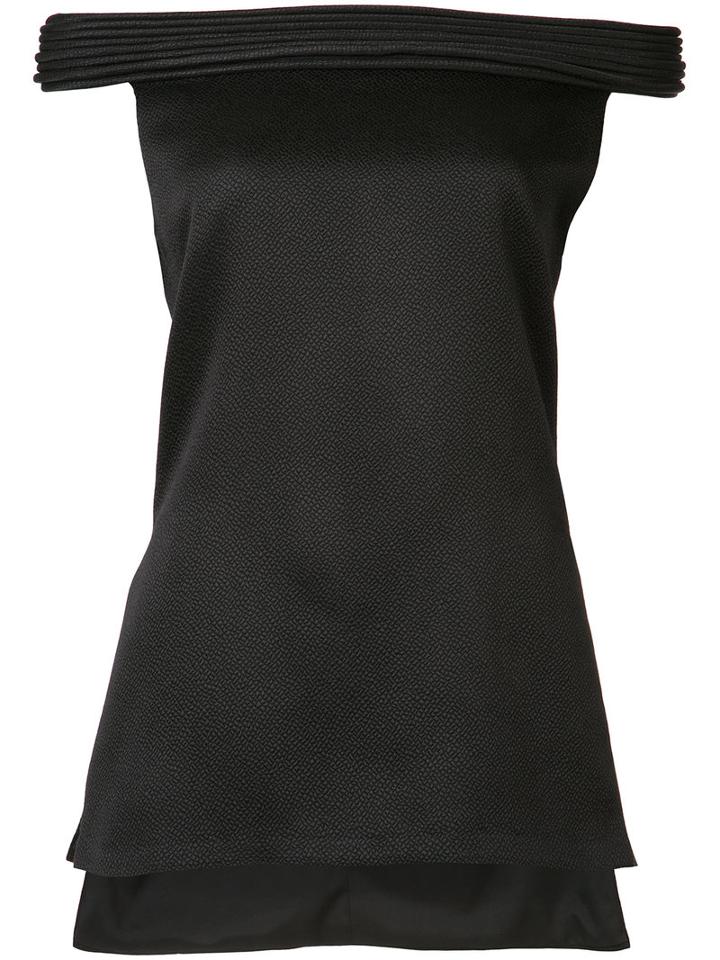 Brandon Maxwell - Off-shoulder Blouse - Women - Silk/polyester/spandex/elastane/wool - 4, Blue, Silk/polyester/spandex/elastane/wool