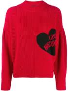 Love Moschino Ribbed Design Jumper - Red
