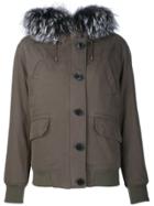 Beau Souci Fox Fur Trimmed Parka - Green