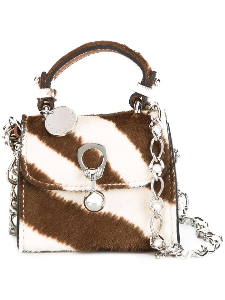 Ermanno Scervino Zebra Pattern Crossbody Bag, Women's, Brown, Calf Hair