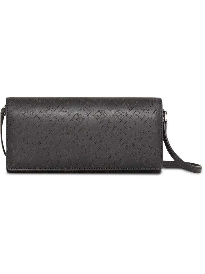 Burberry Perforated Logo Clutch Bag - Black