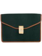 Céline Vintage Fold Over Clutch Bag - Green