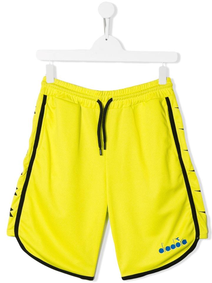 Diadora Junior Teen Contrast Piping Track Shorts - Yellow