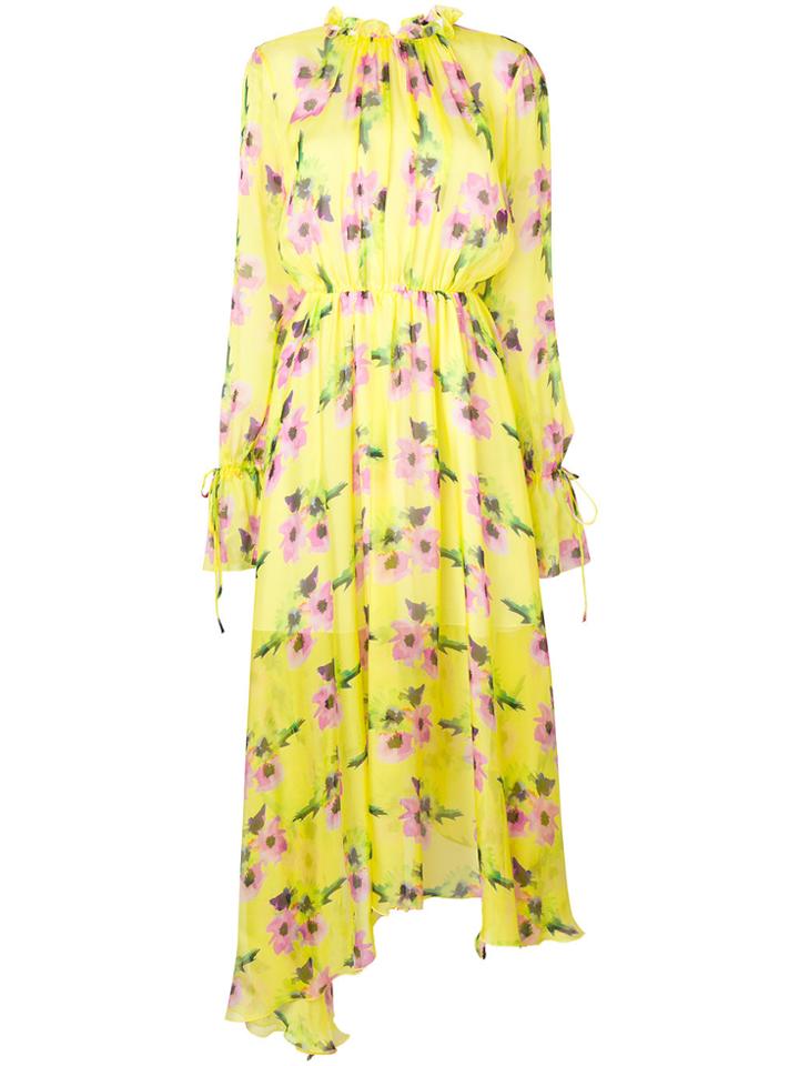 Msgm Floral-print Maxi Dress - Yellow & Orange