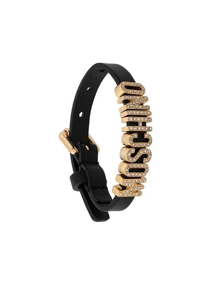 Moschino Crystal-embellished Bracelet - Black