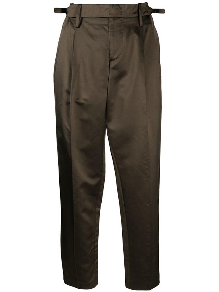 Gucci Pre-owned High-waisted Trousers - Brown