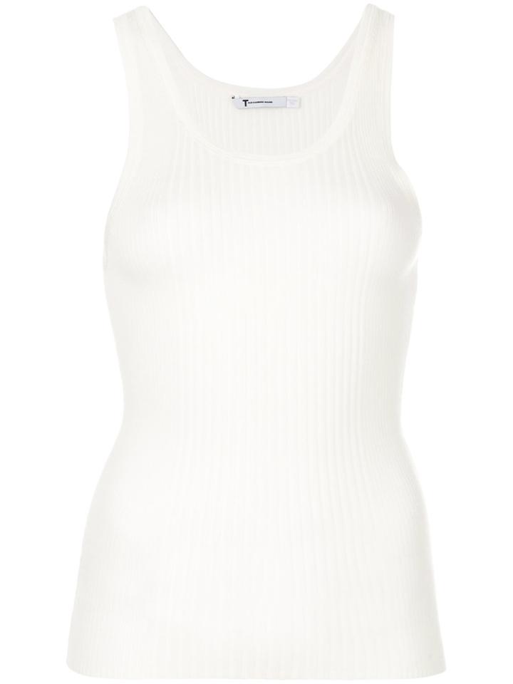 T By Alexander Wang Ribbed Vest Top - White