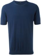 Roberto Collina Plain T-shirt, Men's, Size: 52, Blue, Cotton