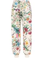 Gucci Mid Rise Floral Print Cotton Blend Track Pants - 9381