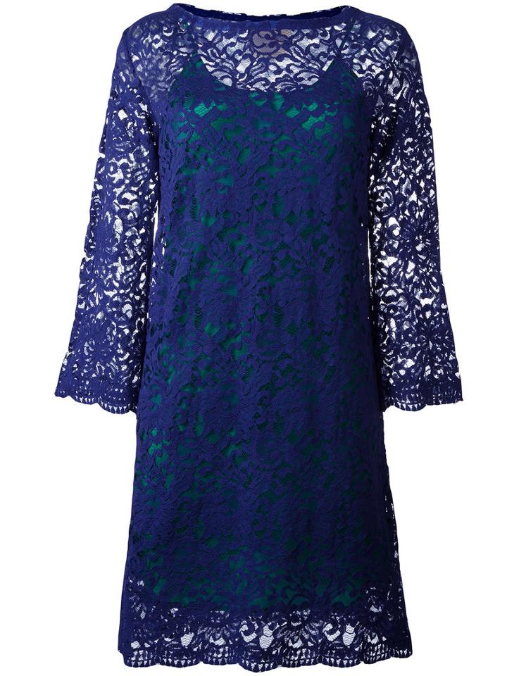Erika Cavallini Lace Dress, Size: 40, Blue, Cupro/cotton/polyamide