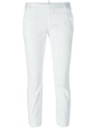 Dsquared2 Cropped Trousers, Women's, Size: 42, White, Cotton/spandex/elastane