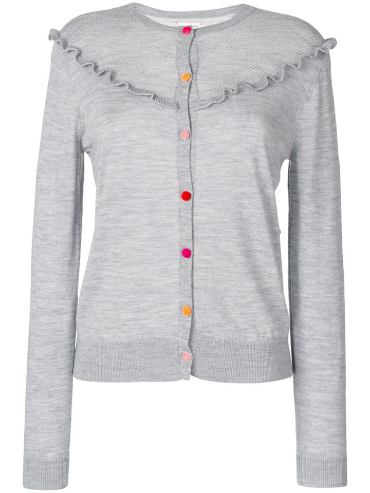 Chinti & Parker Lace Yoke Cardigan - Grey