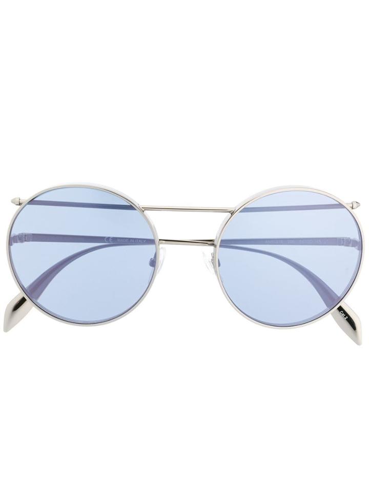 Alexander Mcqueen Eyewear Round Sunglasses - Metallic