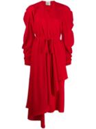 A.w.a.k.e. Mode Pleated Wrap Dress - Red