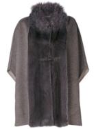 Manzoni 24 Panelled Cape Coat - Brown