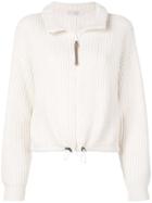 Brunello Cucinelli Knitted Zip Fleece - White