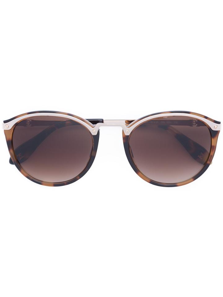 Carolina Herrera Tortoise Shell Round Sunglasses - Brown