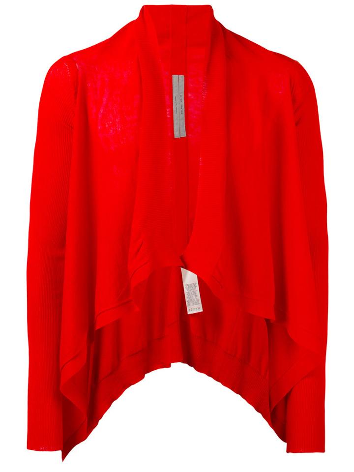 Rick Owens - Cropped Open Cardigan - Men - Cotton - S, Red, Cotton