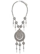 Susan Caplan Vintage Trifari Statement Drop Pendant Necklace - Silver