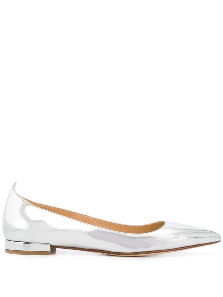 Francesco Russo Metallic Ballerinas - Silver