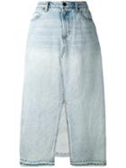 Alexander Wang - Cutaway Front Denim Skirt - Women - Cotton - 26, Blue, Cotton