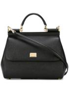Dolce & Gabbana Large Sicily Tote, Women's, Black, Calf Leather