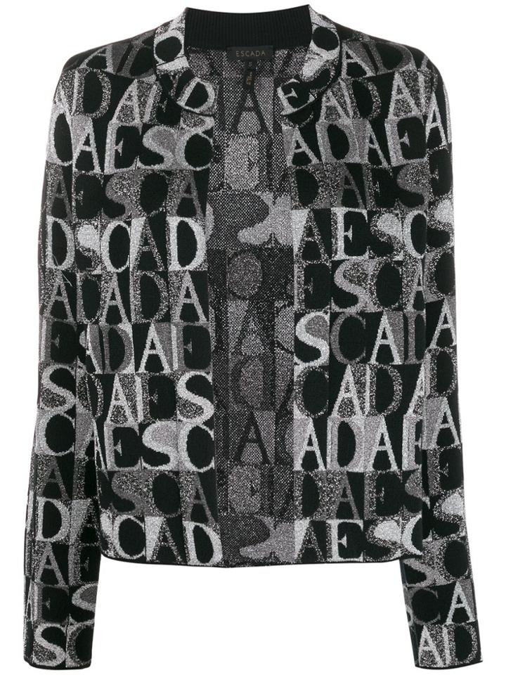 Escada Logo Intarsia Cardigan - Black