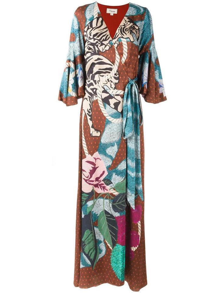 Temperley London 'catalinia' Dress, Women's, Size: 12, Brown, Viscose/silk/spandex/elastane