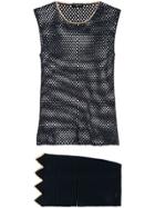 Chanel Pre-owned Knit Set Up Sleeveless Top And Skirt - Blue