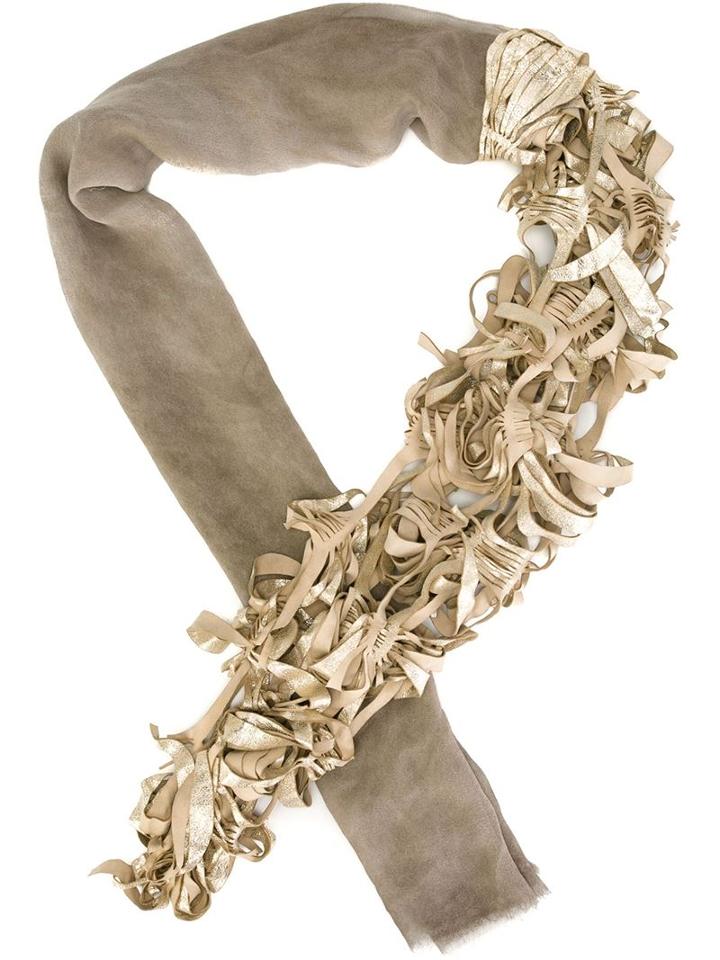 Cutuli Cult 'vallet' Scarf, Women's, Grey, Silk/leather