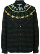 Sacai Embroidered Stripe Print Shirt - Green