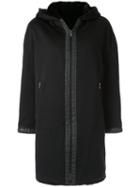 Fendi Pre-owned Hooded Zip-up Coat - Black