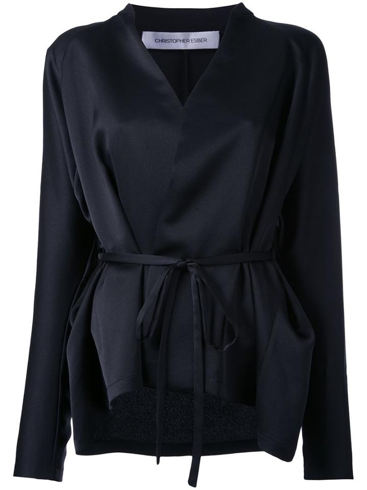 Christopher Esber - 'dolman Wrap' Blouse - Women - Polyester - 12, Black, Polyester