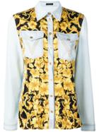 Versace Baroque Print Denim Shirt - Blue