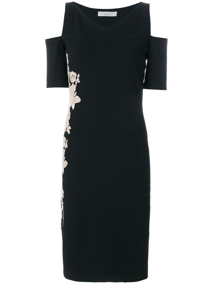 D.exterior Cold Shoulder Fitted Dress - Black