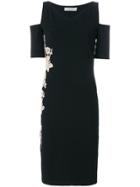 D.exterior Cold Shoulder Fitted Dress - Black