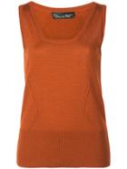 Oscar De La Renta Scoop Neck Knit Top - Orange