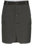 Rentrayage Pinstripe Mini Skirt - Grey