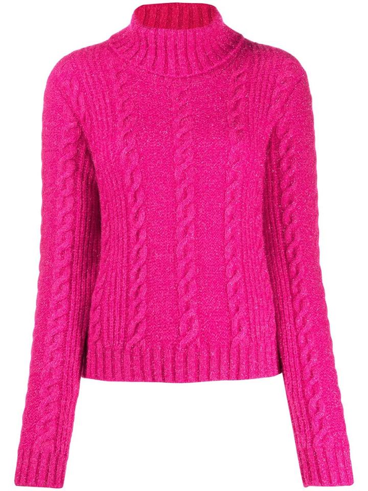 Versace Cable-knit Rollneck Jumper - Pink