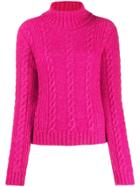 Versace Cable-knit Rollneck Jumper - Pink
