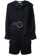 Chloé Belted Pocket Playsuit - Blue
