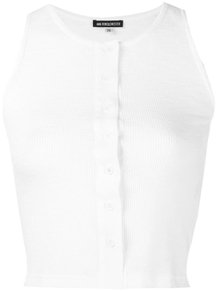 Ann Demeulemeester - Cropped Tank Top - Women - Cotton - 38, White, Cotton