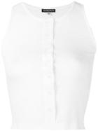 Ann Demeulemeester - Cropped Tank Top - Women - Cotton - 38, White, Cotton