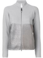 Fabiana Filippi Metallic Panel Zip Cardigan - Grey