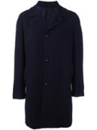 Mp Massimo Piombo Buttoned Single Breasted Coat, Men's, Size: 46, Blue, Cotton/cupro/wool