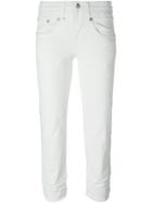 R13 Stretch Skinny Fit Cropped Jeans - White