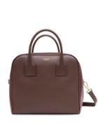 Burberry Medium Leather And Suede Cube Bag - Brown